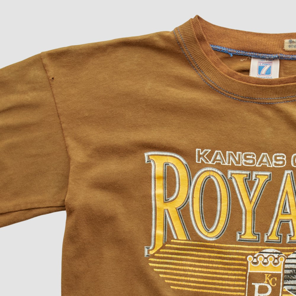 Kansas City Royals Logo 7 90s T-shirt - Brown Vintage