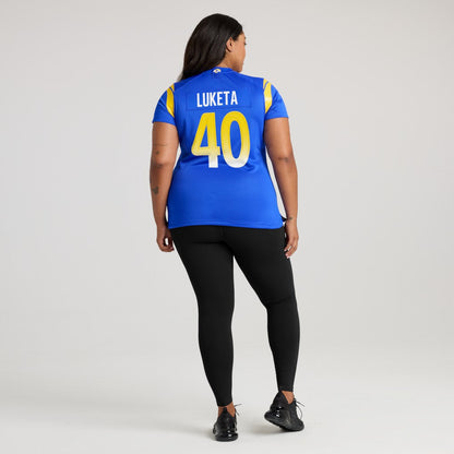 Jesse Luketa Los Angeles Rams Women's Team Game Jersey - Royal | Nike online