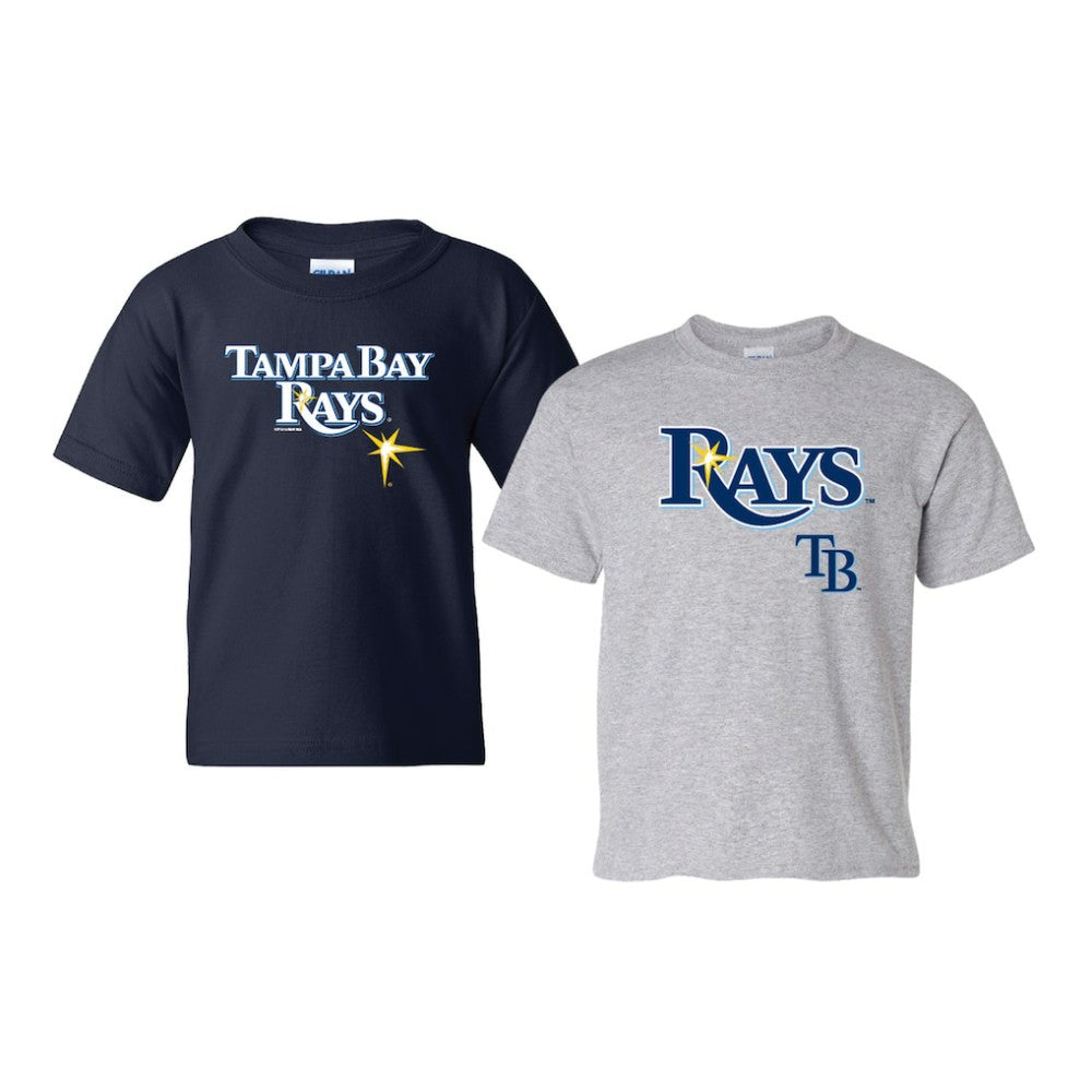 Tampa Bay Rays Soft as a Grape Youth 2-Pack Logo T-Shirt Set - Navy/Gray