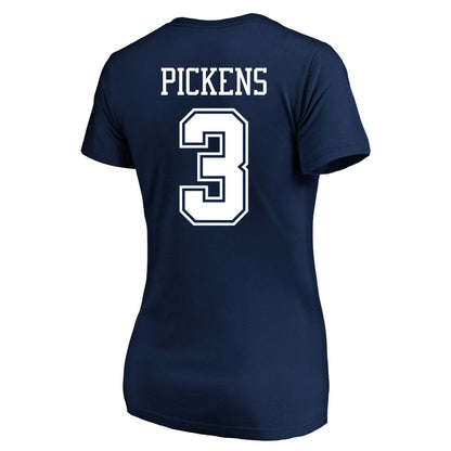 George Pickens Dallas Cowboys Women's Plus Size Name & Number V-Neck T-Shirt - Navy sale
