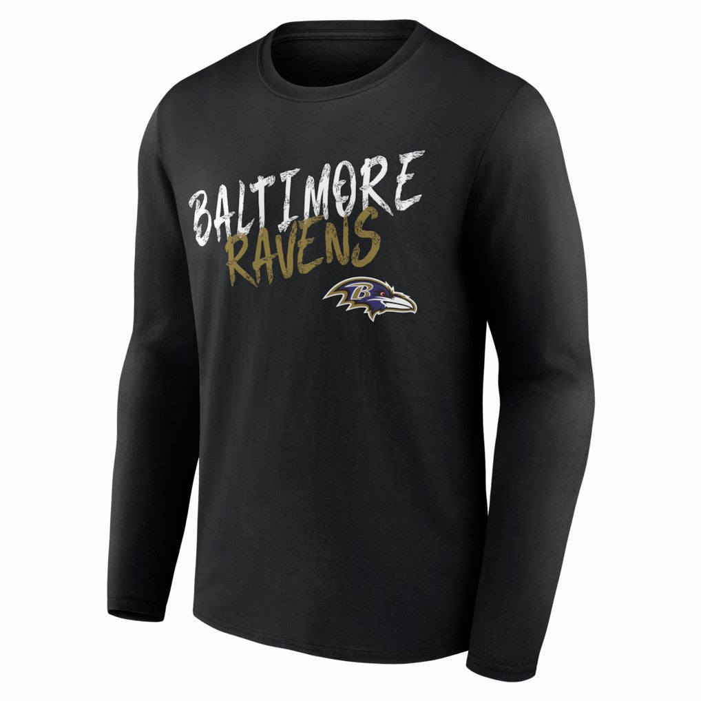 Baltimore Ravens Hustle Personalized Name & Number Long Sleeve T-Shirt - Black outlet