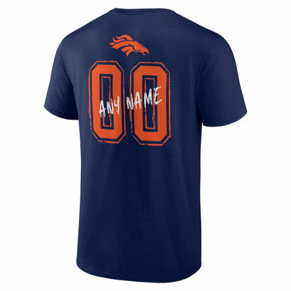 Denver Broncos Hustle Personalized Name & Number T-Shirt - Navy cheap