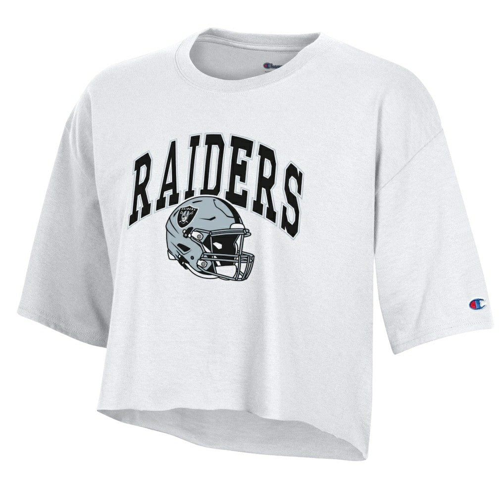 Las Vegas Raiders Champion Women's Boyfriend Cropped T-Shirt - White sale