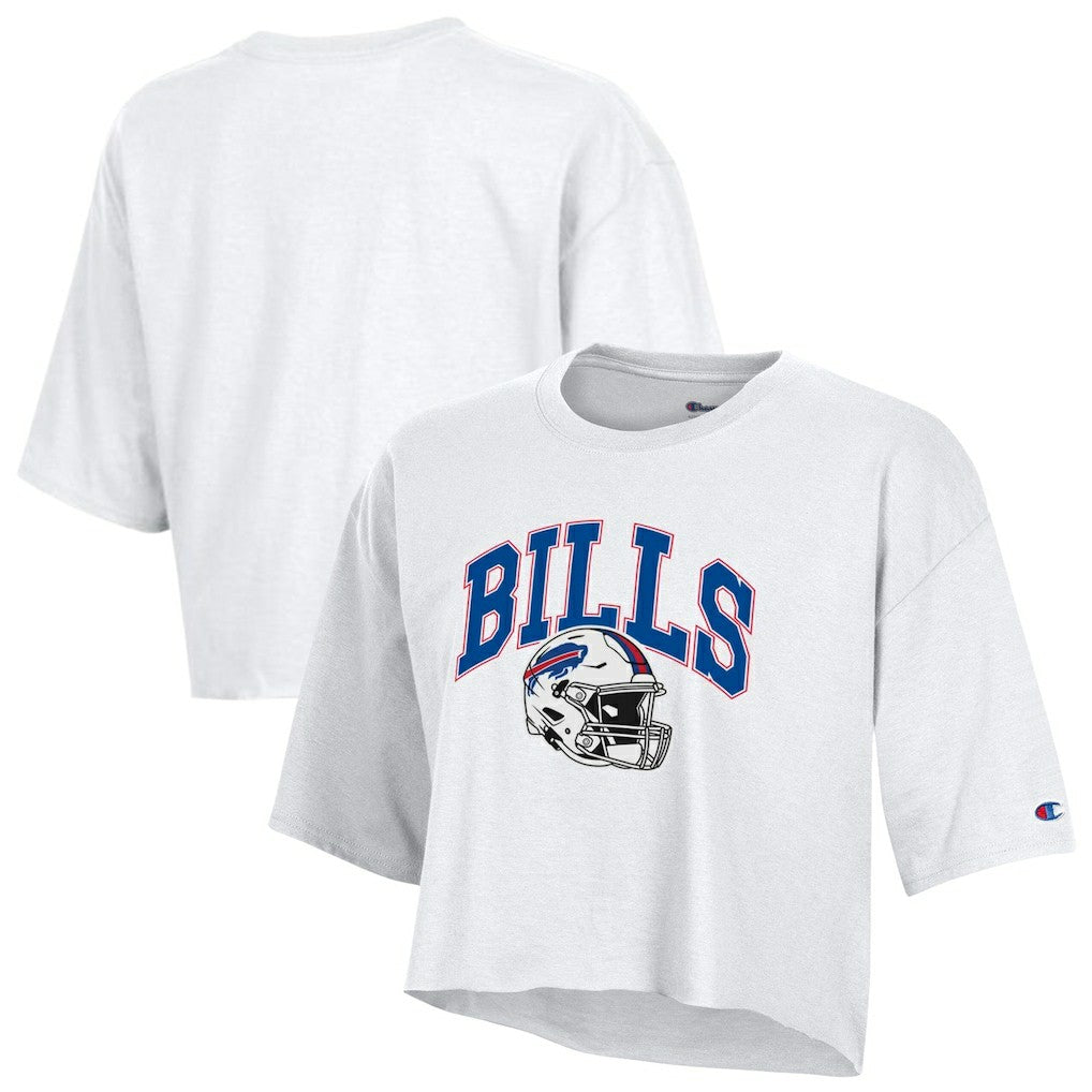 Buffalo Bills Champion Women's Boyfriend Cropped T-Shirt - White outlet