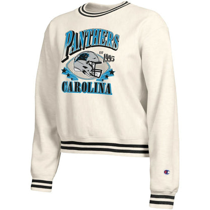 Carolina Panthers Champion Women's Reverse Weave Fleece Sweatshirt - Cream sale