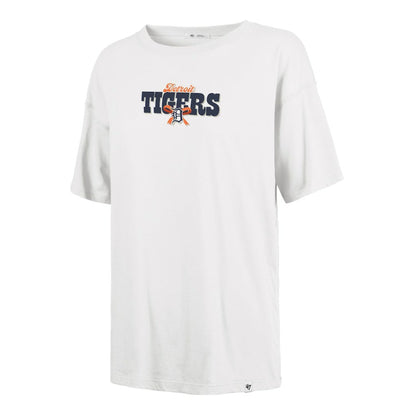 Detroit Tigers Women's Bow & Banner Sadie T-Shirt - Sand | 47 brand