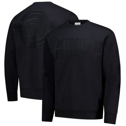Detroit Pistons Phantom Fleece Sweatshirt sale - Black | Mitchell & Ness outlet
