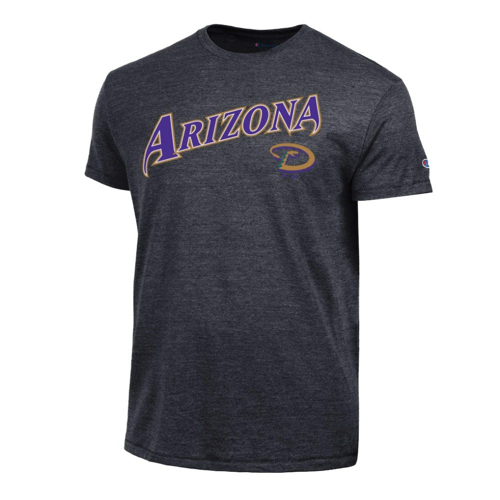 Arizona Diamondbacks Champion Cooperstown Wordmark Lockup Tri-Blend T-Shirt - Black