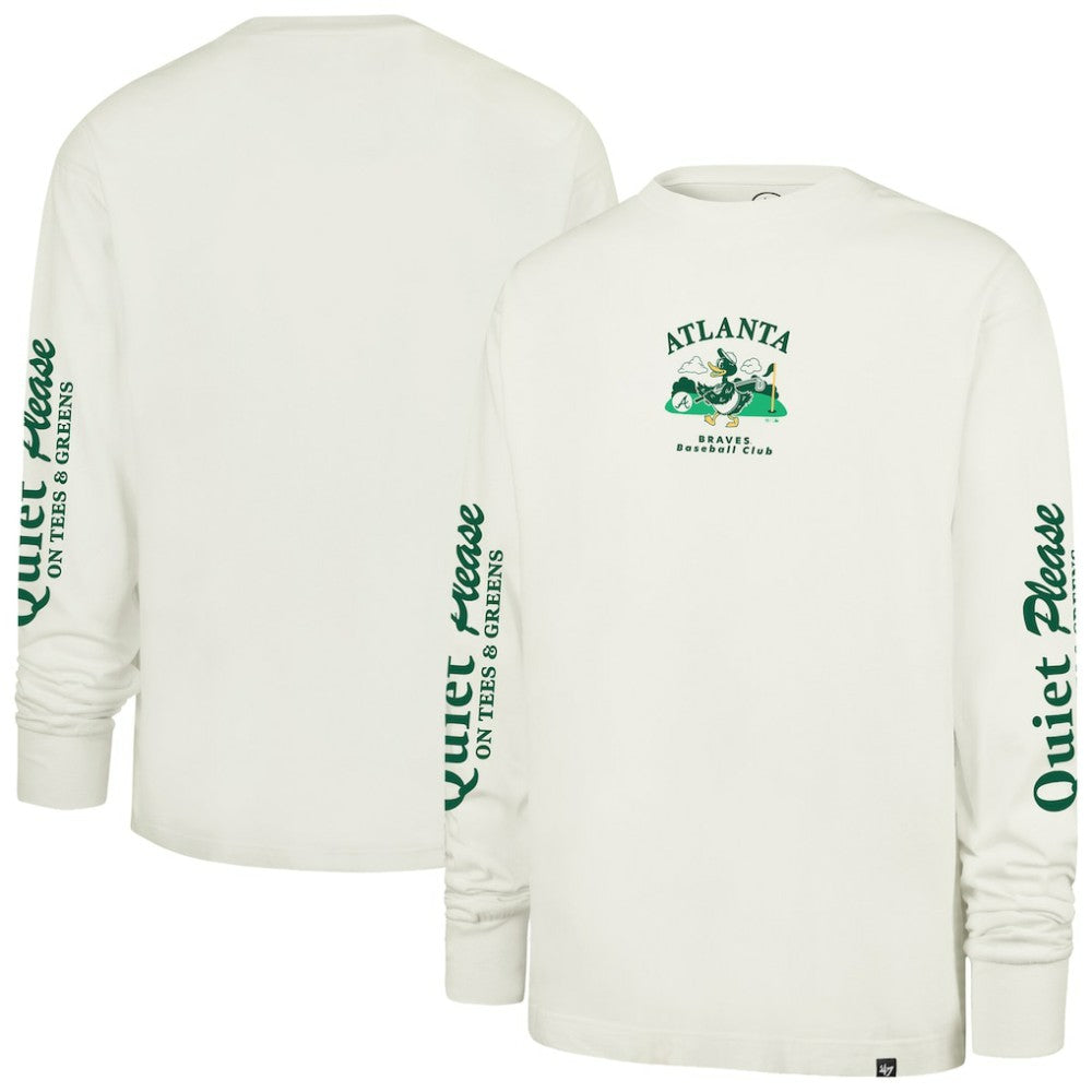 Atlanta Braves Quiet Please Foundation Long Sleeve T-Shirt - Cream | 47 brand