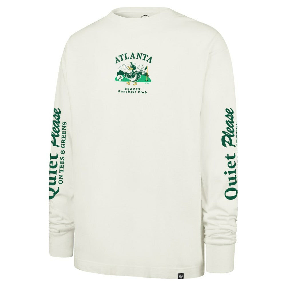 Atlanta Braves Quiet Please Foundation Long Sleeve T-Shirt - Cream | 47 brand