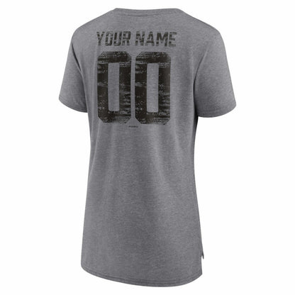 Baltimore Orioles Women's Heritage Personalized Any Name & Number Tri-Blend T-Shirt - Gray