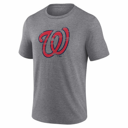 Washington Nationals Heritage Personalized Any Name & Number Tri-Blend T-Shirt - Gray