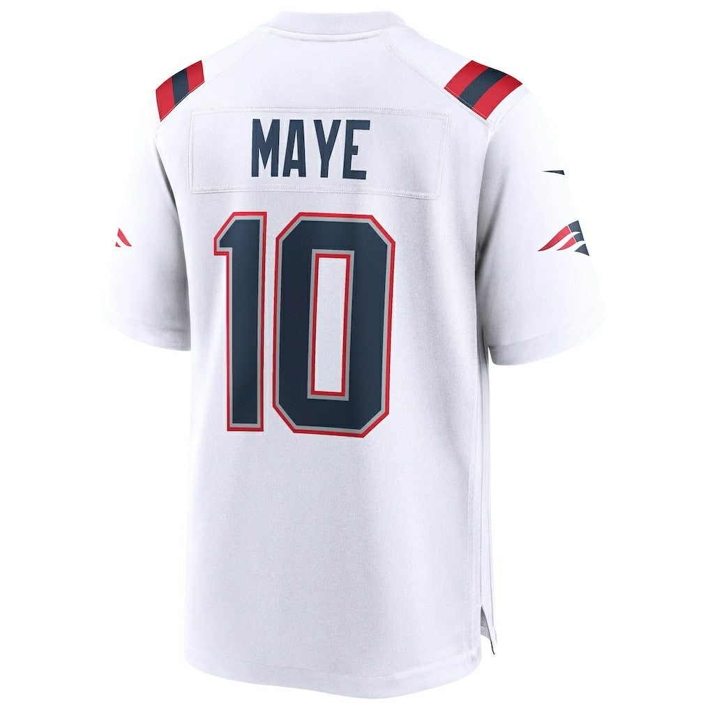 Drake Maye New England Patriots Super Bowl LX Patch Game Jersey - White | Nike for sale