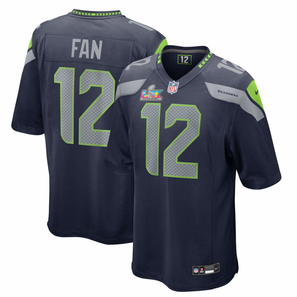 12s Seattle Seahawks Super Bowl LX Patch Game Jersey - College Navy | Nike cheap