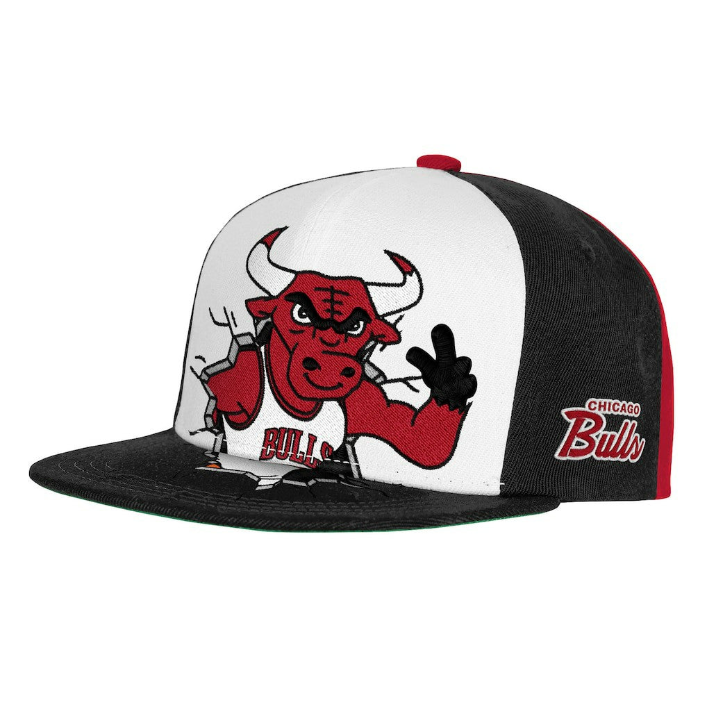 Chicago Bulls Youth Mascot Snapback Hat - Black | Mitchell & Ness discount