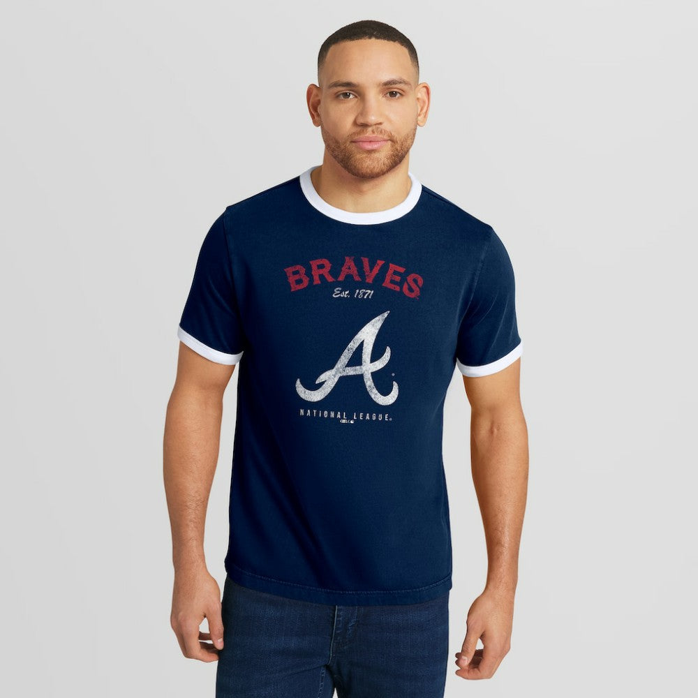 Atlanta Braves Darius Rucker Collection Washed Ringer T-Shirt - Navy