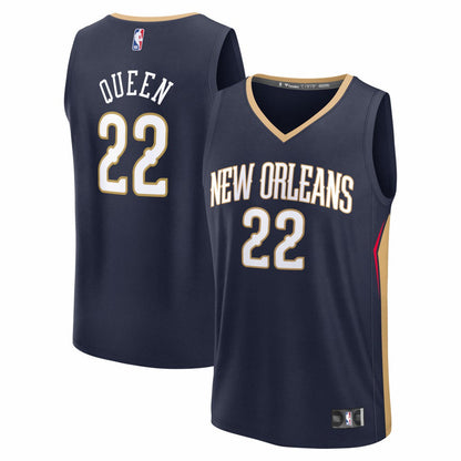 Derik Queen New Orleans Pelicans Fast Break Replica Jersey - Icon Edition - Navy | Fanatics cheap