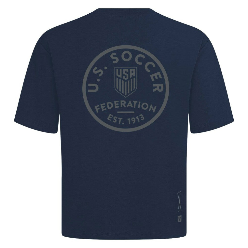 USMNT Levelwear Luxe Signature Knit Transit T-Shirt - Navy sale