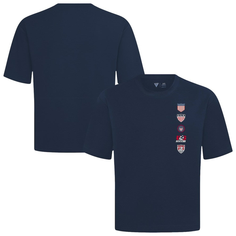 USMNT Levelwear Luxe Signature Knit Timeline T-Shirt - Navy sale