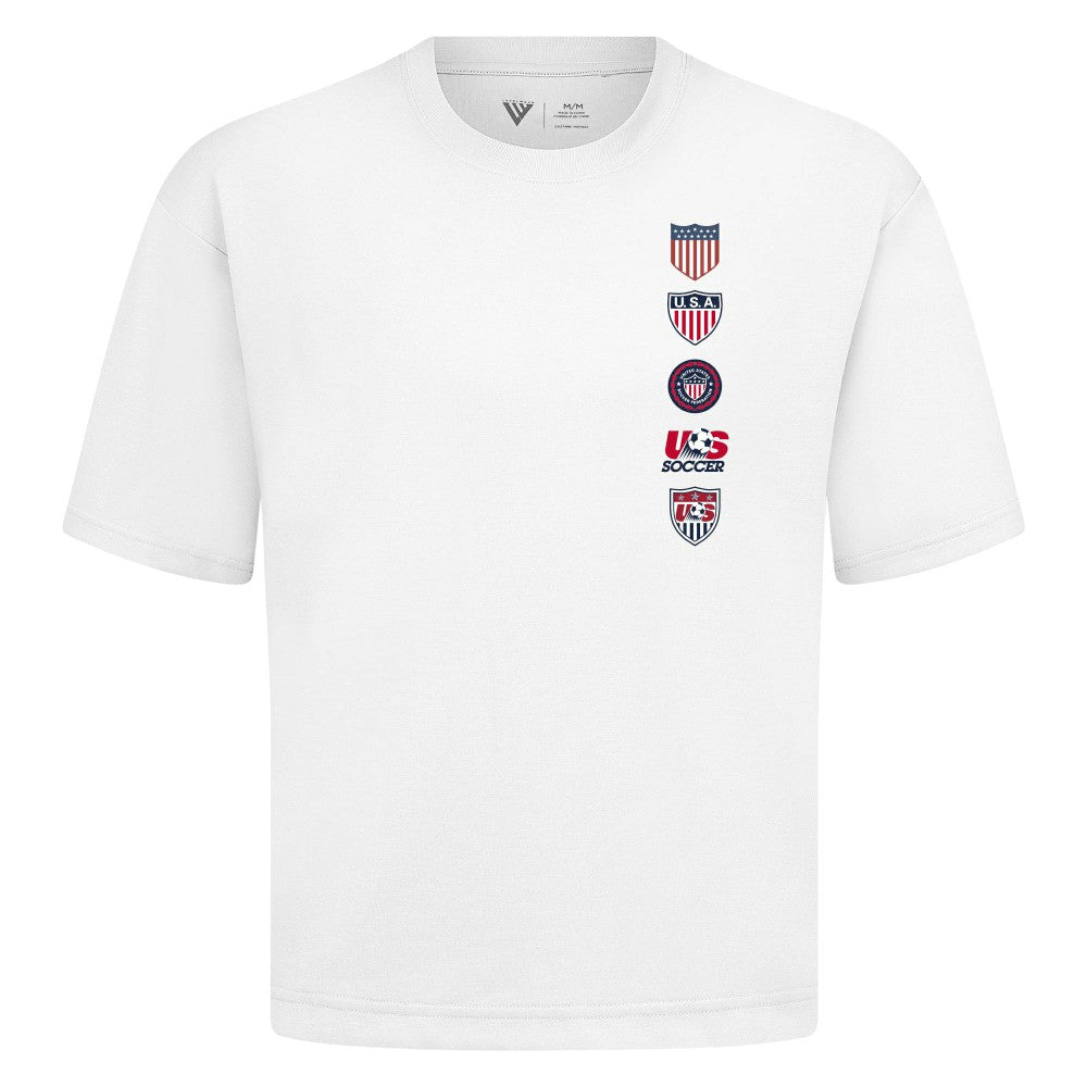 USMNT Levelwear Luxe Signature Knit Timeline T-Shirt - White for sale