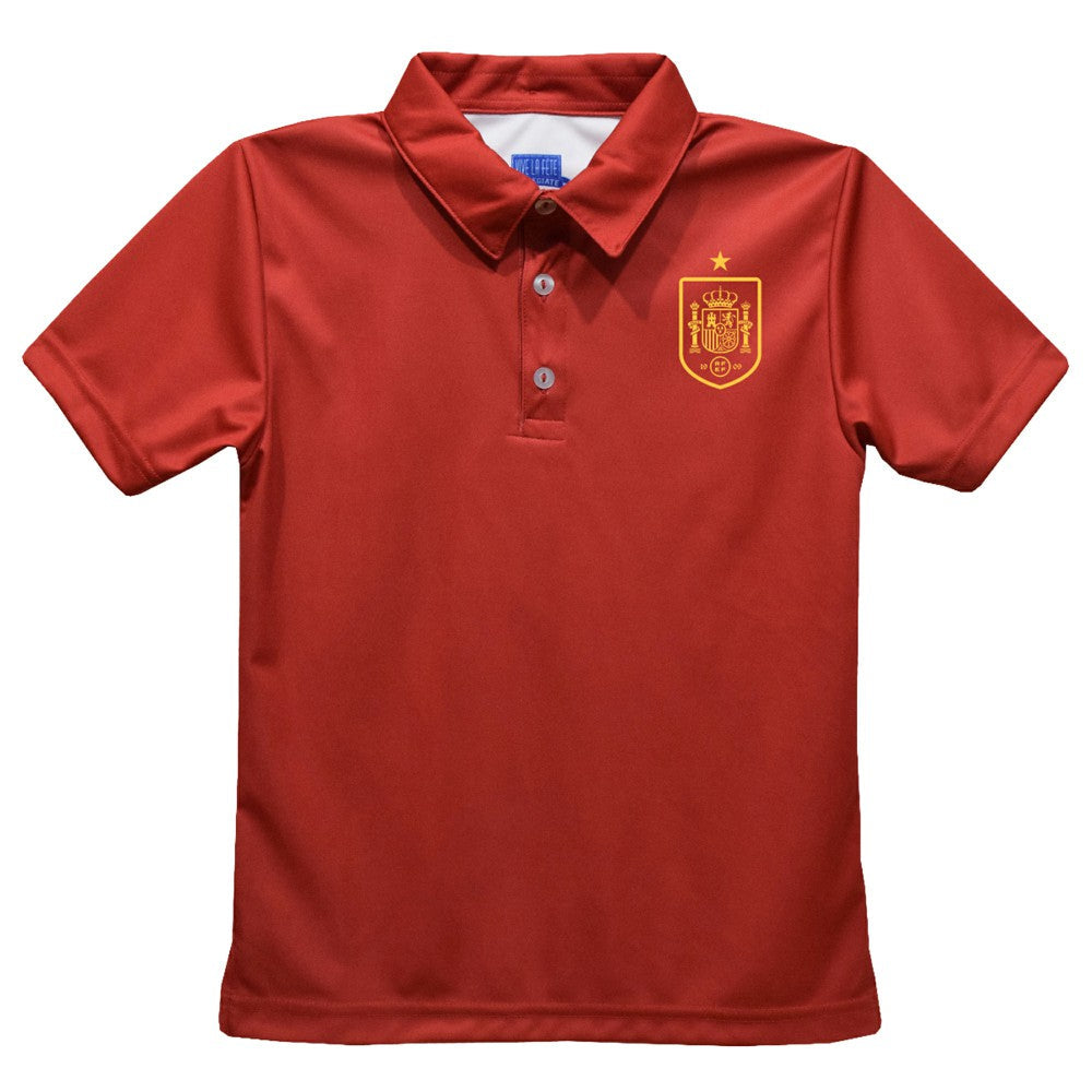 Spain National Team Vive La Fete Youth Solid Polo - Red cheap