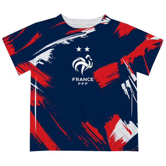 France National Team Vive La Fete Youth Paint Brush T-Shirt - Navy sale