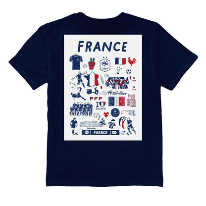 France National Team Vive La Fete Youth Impressions Artwork T-Shirt - Navy sale