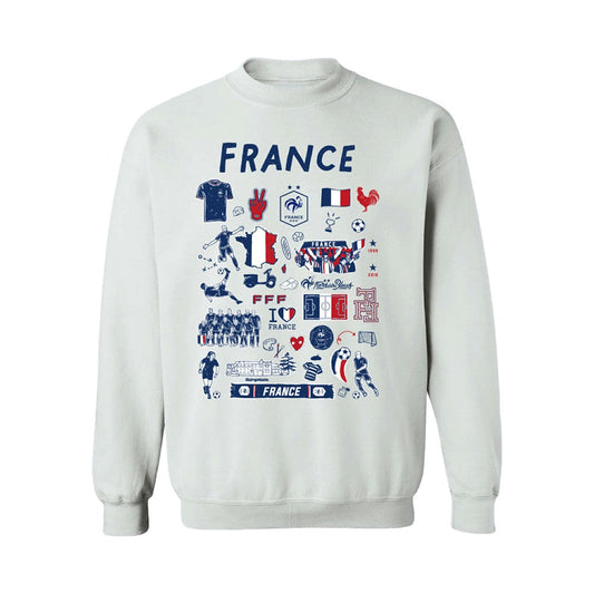 France National Team Vive La Fete Women's Impressions Artwork Sweatshirt - White on sale