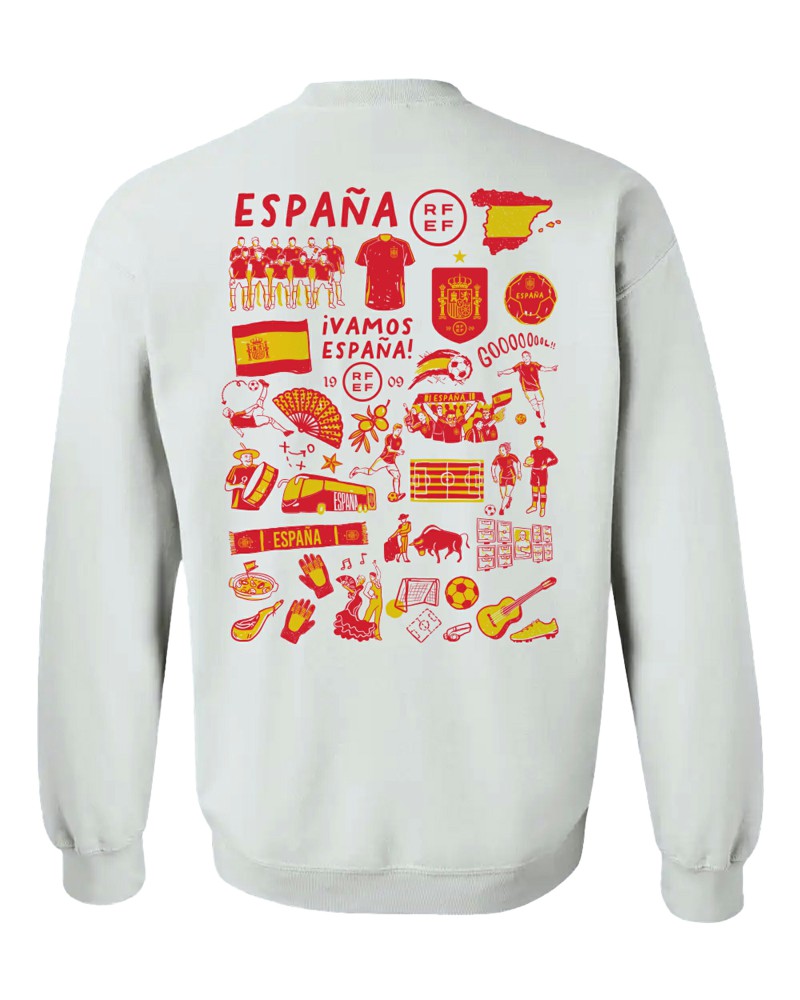Spain National Team Vive La Fete Women's Impressions Artwork Sweatshirt - White online
