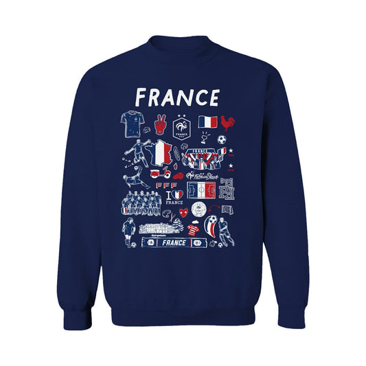 France National Team Vive La Fete Women's Impressions Artwork Sweatshirt - Navy outlet