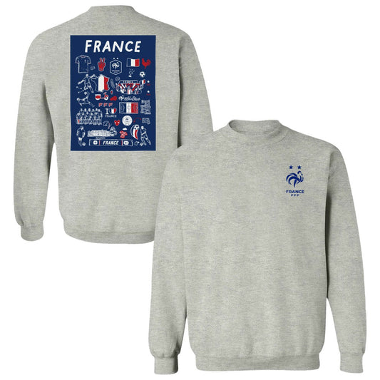 France National Team Vive La Fete Women's Impressions Artwork Sweatshirt - Gray shop