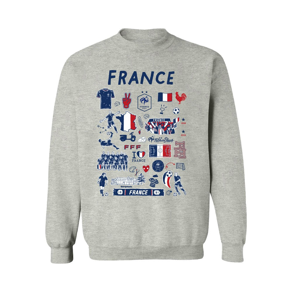 France National Team Vive La Fete Women's Impressions Artwork Sweatshirt - Gray for sale