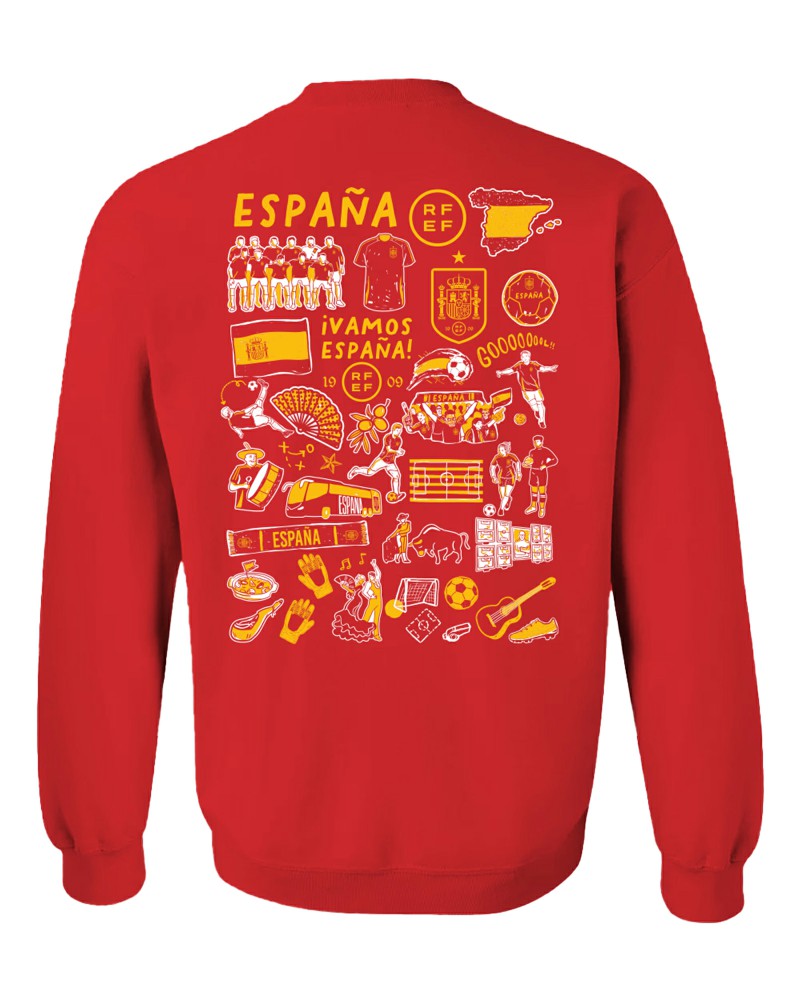 Spain National Team Vive La Fete Women's Impressions Artwork Sweatshirt - Red online