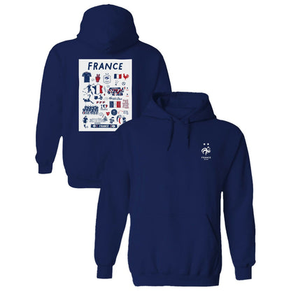 France National Team Vive La Fete Women's Impressions Artwork Hoodie - Navy cheap