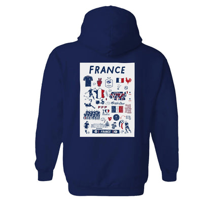 France National Team Vive La Fete Women's Impressions Artwork Hoodie - Navy cheap