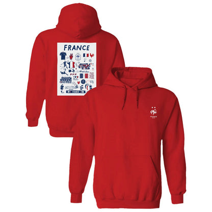 France National Team Vive La Fete Women's Impressions Artwork Hoodie - Red for sale
