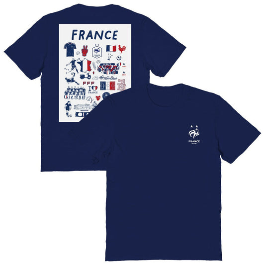 France National Team Vive La Fete Women's Impressions Artwork Fitted T-Shirt - Navy online