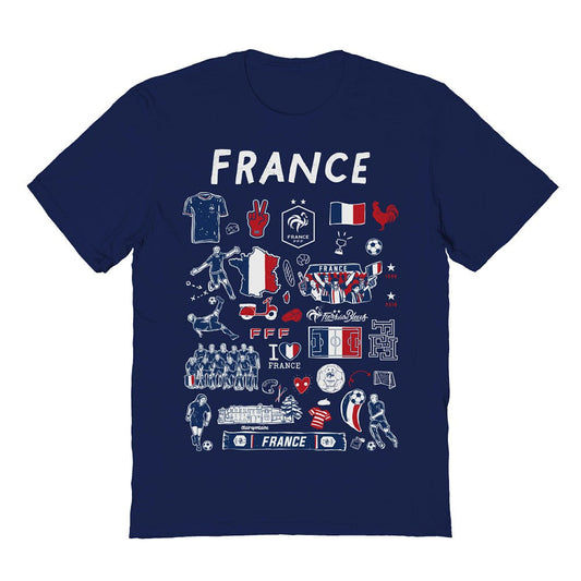 France National Team Vive La Fete Women's Impressions Artwork Fitted T-Shirt - Navy for sale