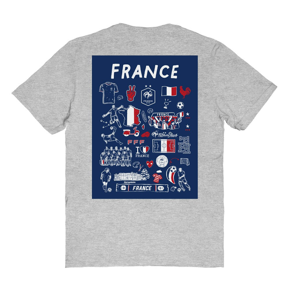 France National Team Vive La Fete Women's Impressions Artwork Fitted T-Shirt - Gray sale