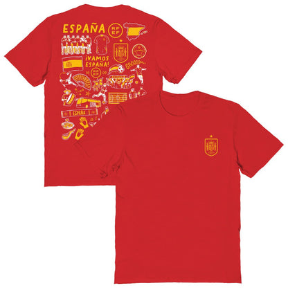 Spain National Team Vive La Fete Women's Impressions Artwork Fitted T-Shirt - Red outlet