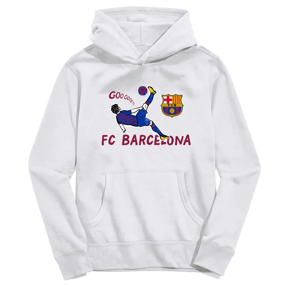 Barcelona Vive La Fete Youth Chilena Style Hoodie - White for sale