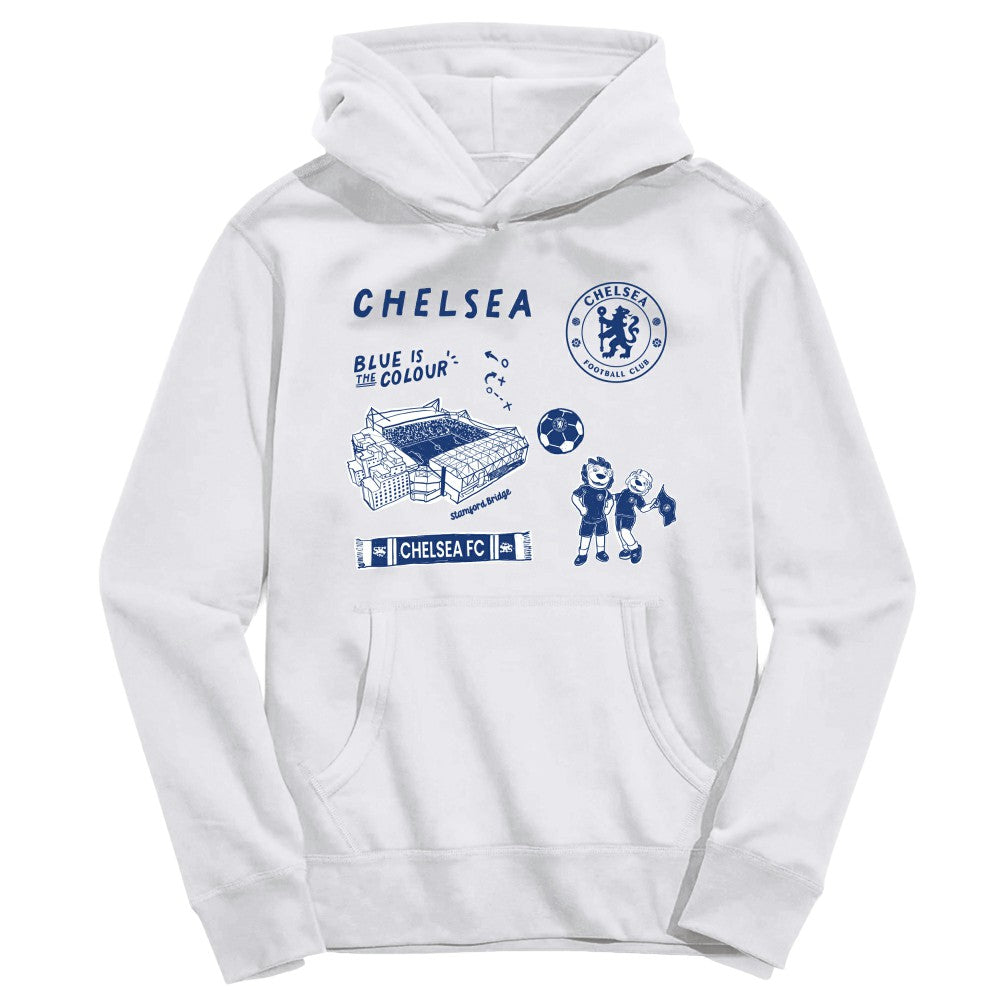 Chelsea Vive La Fete Youth Impressions Icons Hoodie - White discount