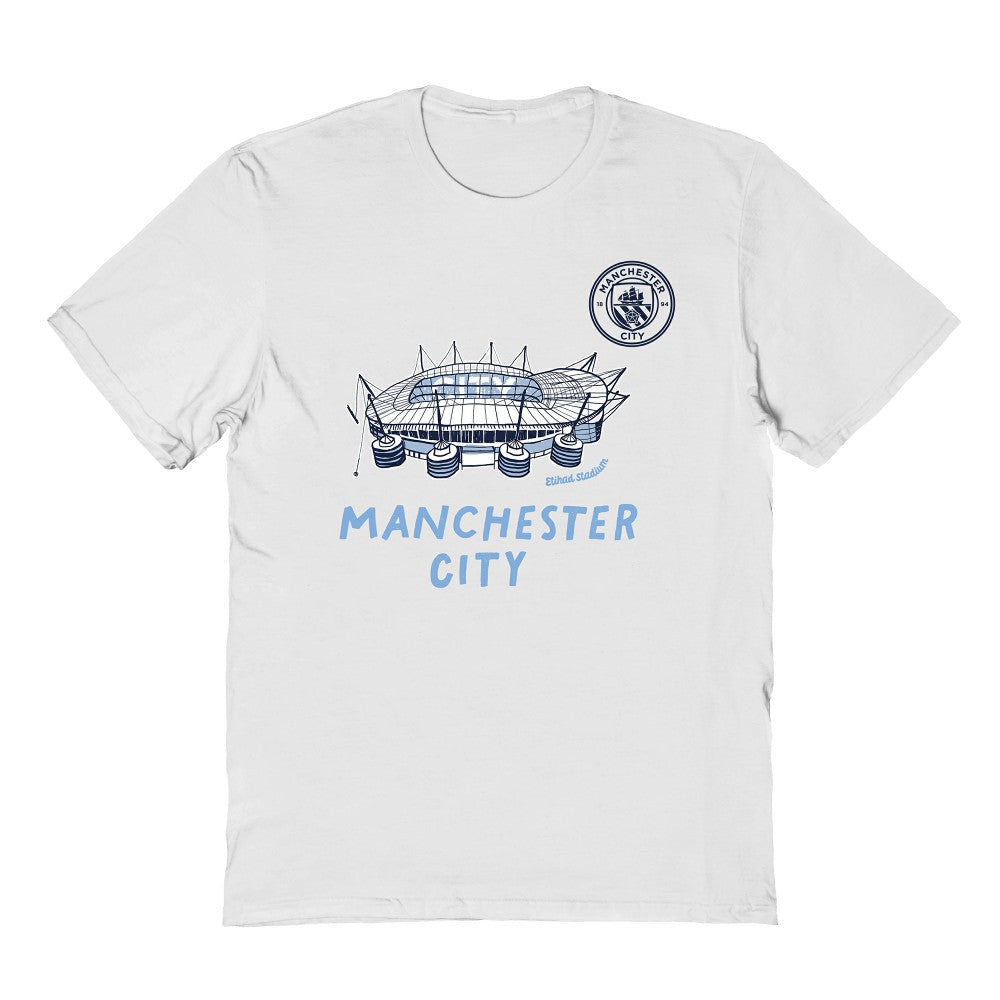 Manchester City Vive La Fete Youth Chilena Style T-Shirt - White outlet