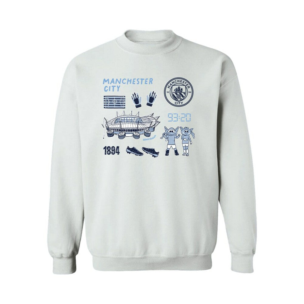 Manchester City Vive La Fete Women's Impressions Icons Sweatshirt - White discount