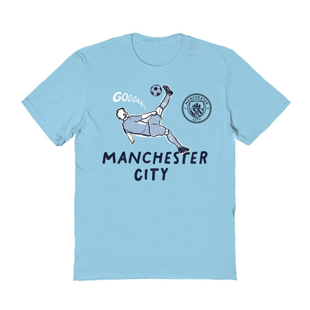 Manchester City Vive La Fete Women's Chilena Style T-Shirt - Light Blue shop