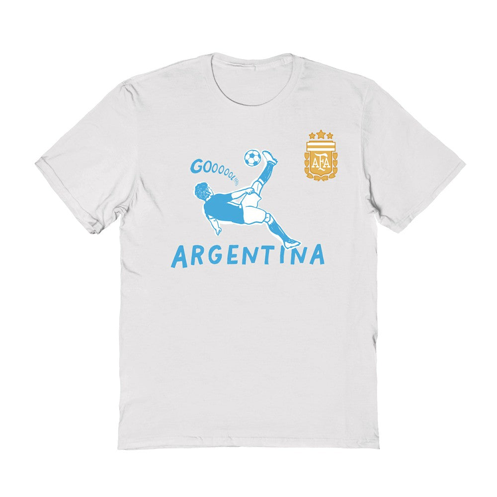 Argentina National Team Vive La Fete Women's Chilena Style T-Shirt - White for sale