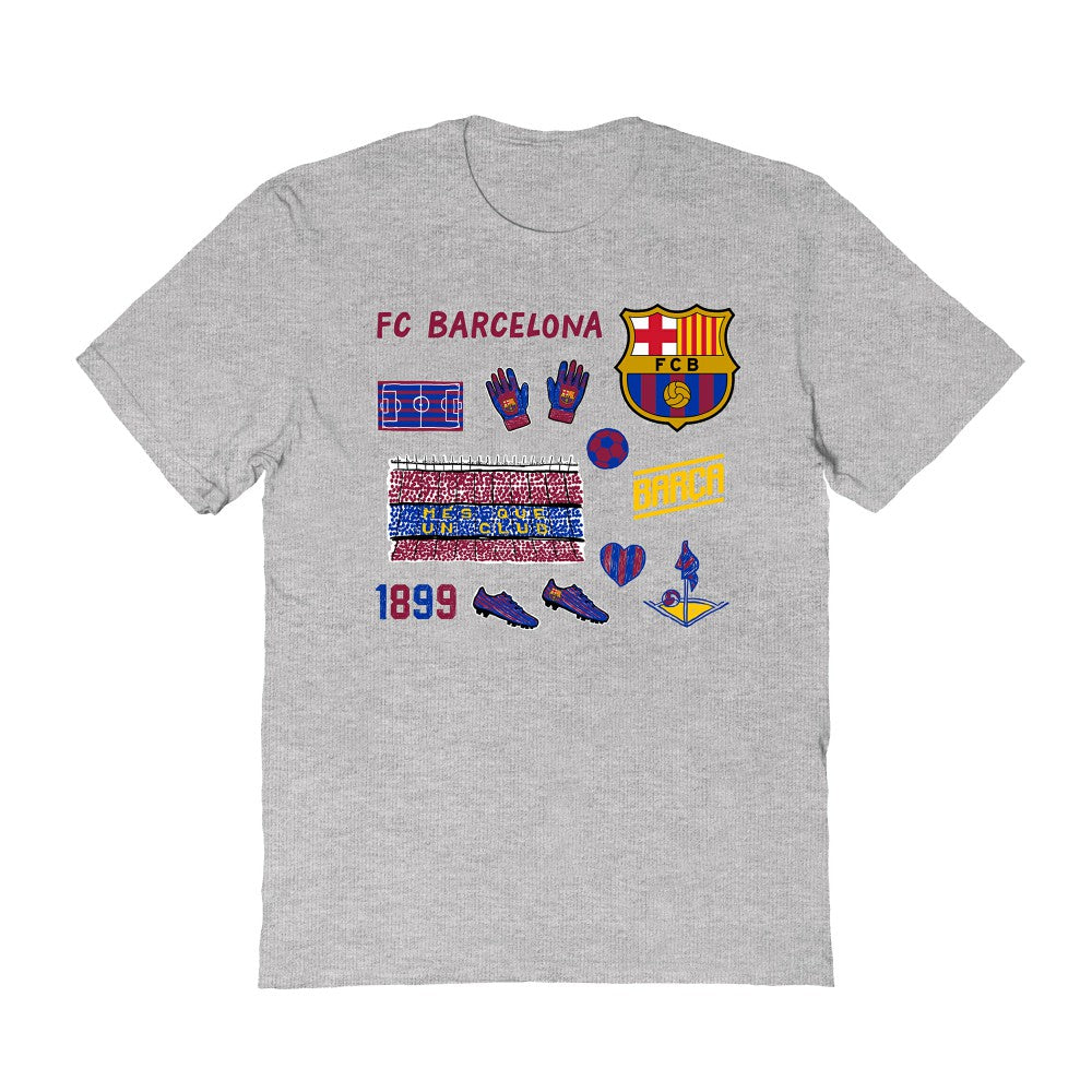 Barcelona Vive La Fete Women's Impressions Icons T-Shirt - Gray on sale