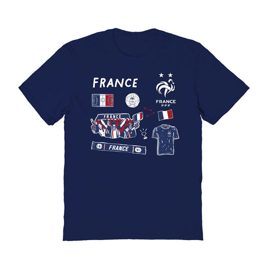 France National Team Vive La Fete Women's Impressions Icons T-Shirt - Navy cheap