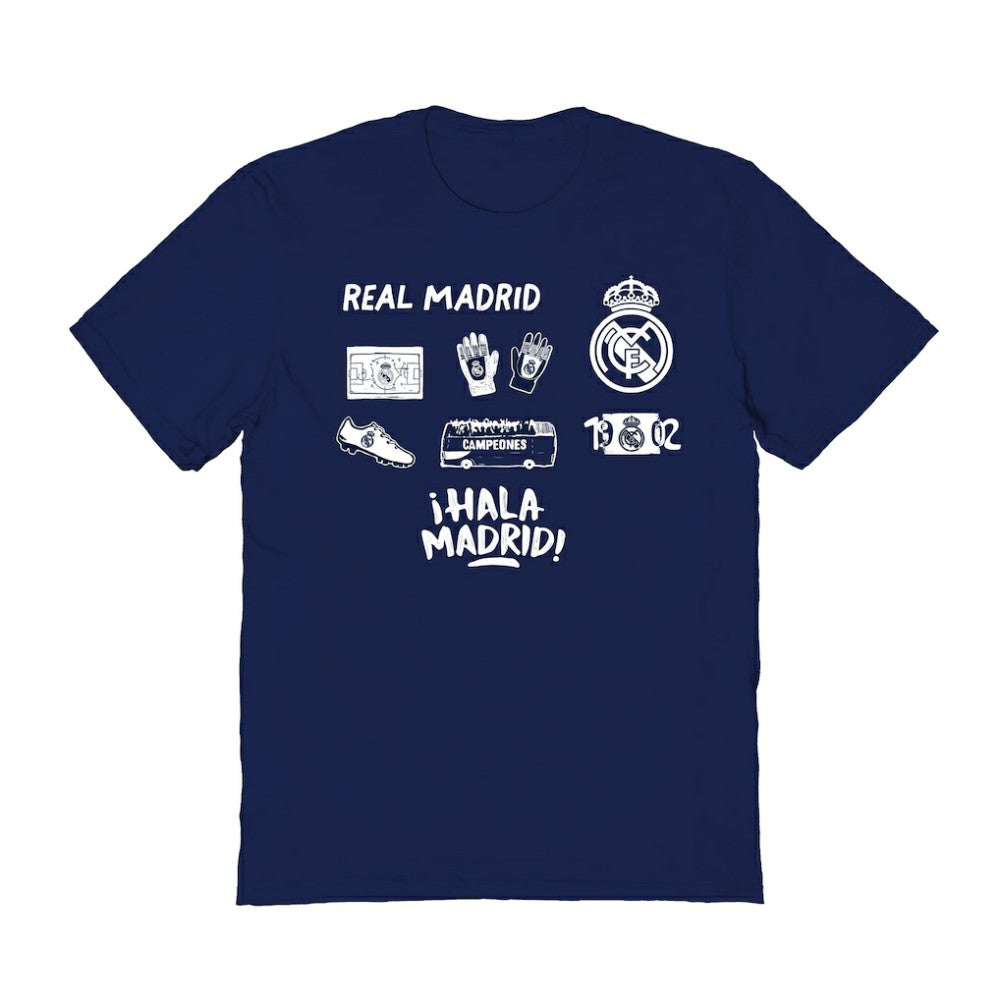 Real Madrid Vive La Fete Women's Impressions Icons T-Shirt - Navy cheap
