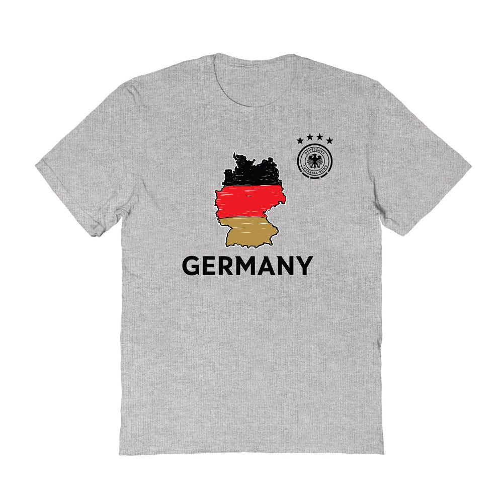 Germany National Team Vive La Fete Adult Map Style T-Shirt - Gray discount